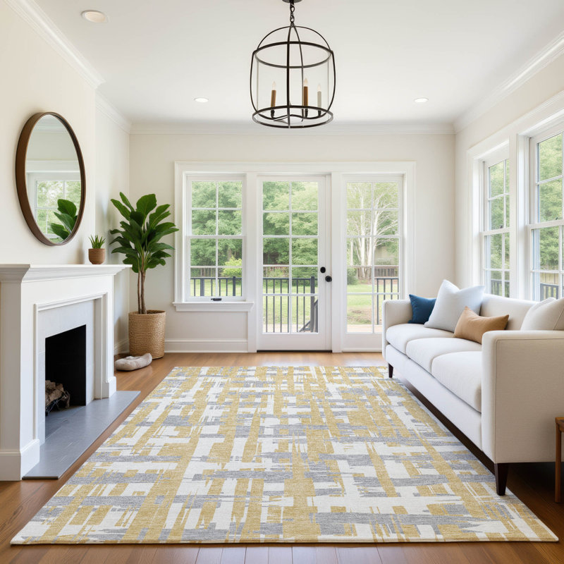Premium Machine Washable Chelston AMF1849 Stripes Rug, Rectangle 8' x 10'