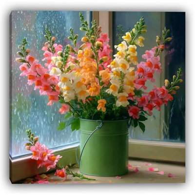 Art mural sur toile Rainy Day Snapdragons