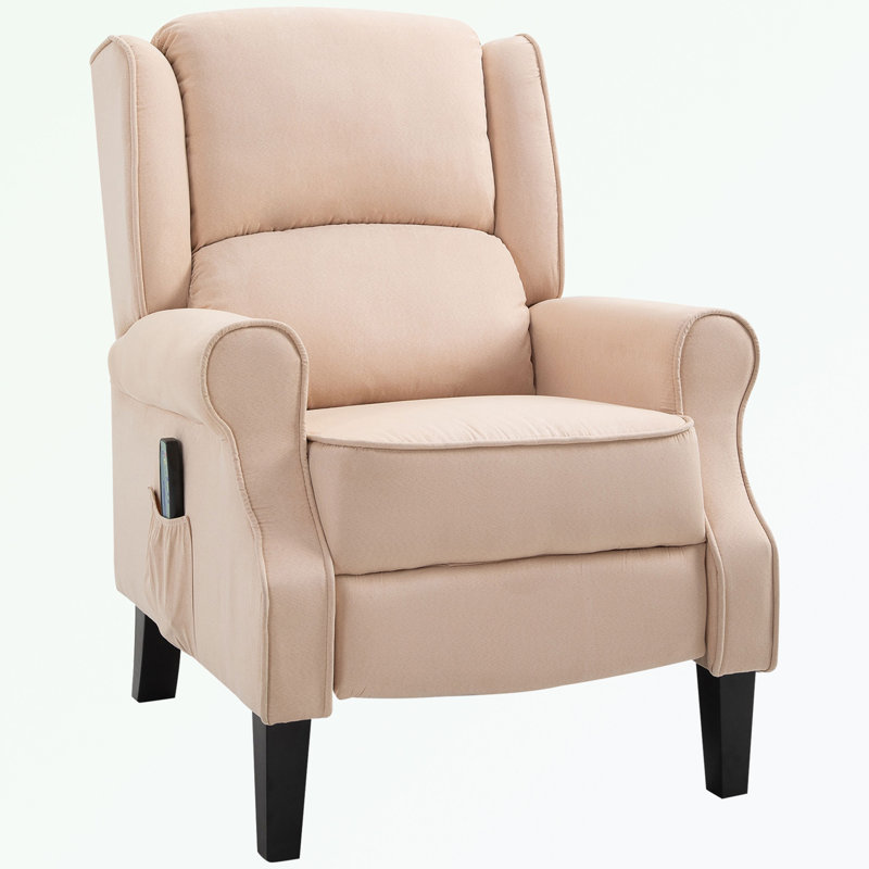 Fauteuil de massage rembourré Tisya, Blanc, crème