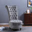 Chaises d'appoint à haut dossier, salon de maison moderne capitonné en bois de polyester gris