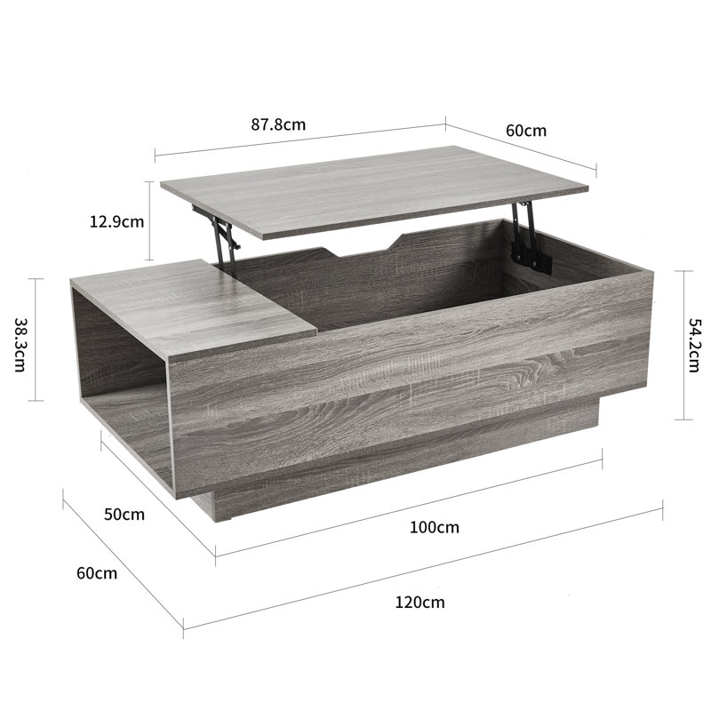 Table basse avec rangement Brynlin, Gris