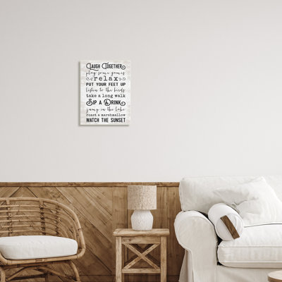 «Lake Rules Relaxing List», art mural patiné rustique par lettré et doublé