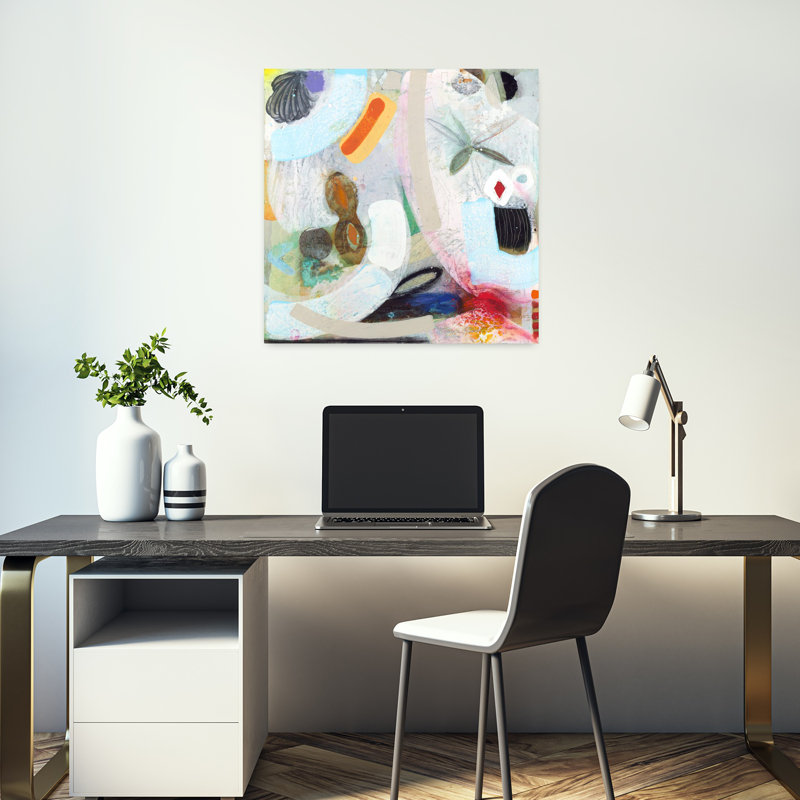 «Changed My Mind» 6, art abstrait contemporain, H 18 po x l 18 po