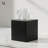 Ridge Embossed Decorative Metal Tissue Box Cover Holder Square, Matte Black-120869566