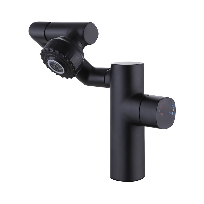 Robinet de meuble-lavabo rotatif en laiton à 1 trou, réglable en hauteur avec robinet à poignée simple et 2 modes de sortie d'eau