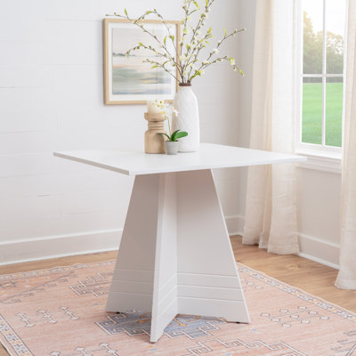 Chesterle Square Pedestal Table White by George Oliver