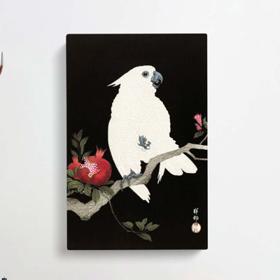 Cockatoo & Pomegranate by Ohara Koson - Wrapped Canvas