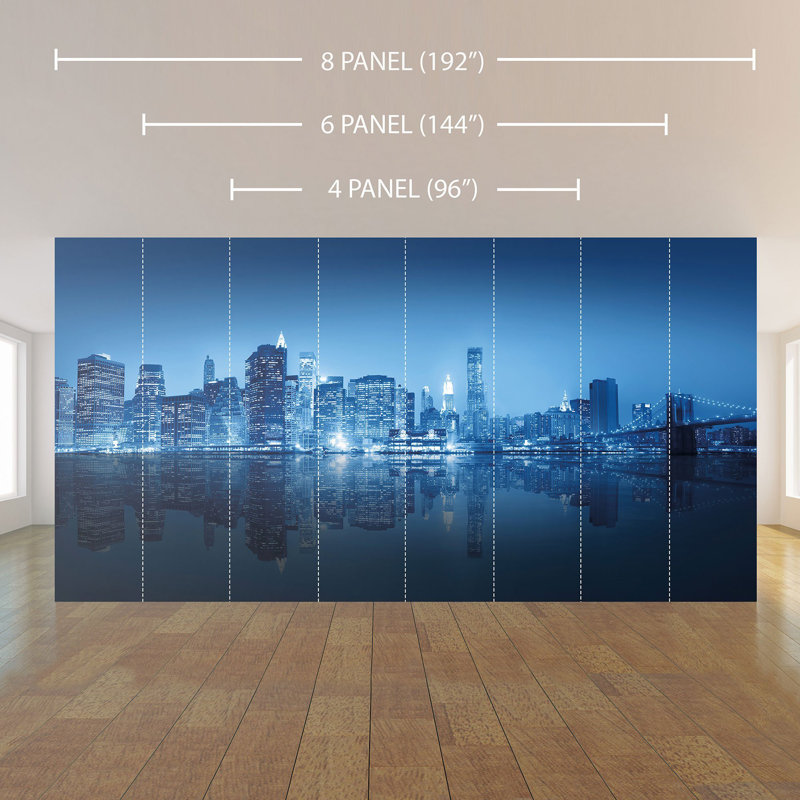 Panneau de papier peint Merethe City, L 100,08 po x l 144 po