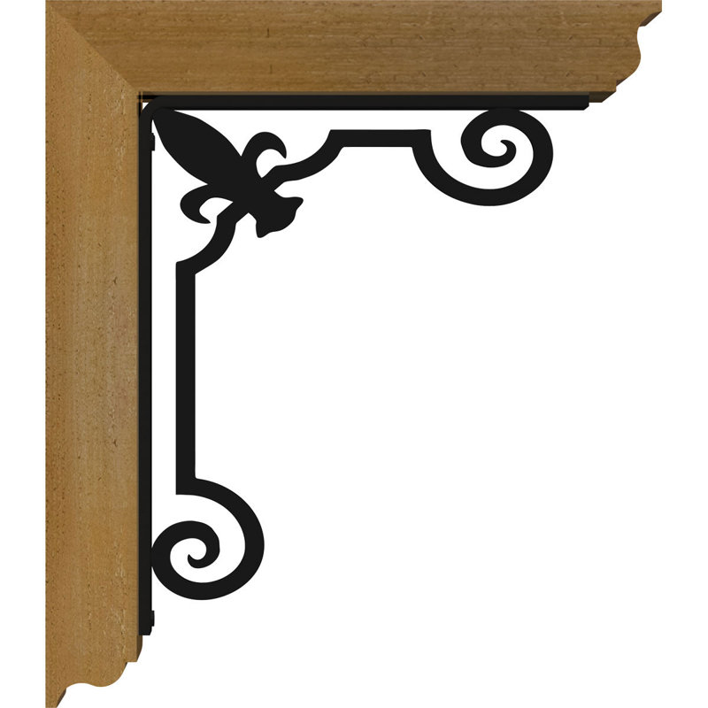 Support Fleur De Lis, H 14 po x P 11 1/2 po, Cèdre rouge de l'Ouest l 3 1/2 po x T 2 po (lisse