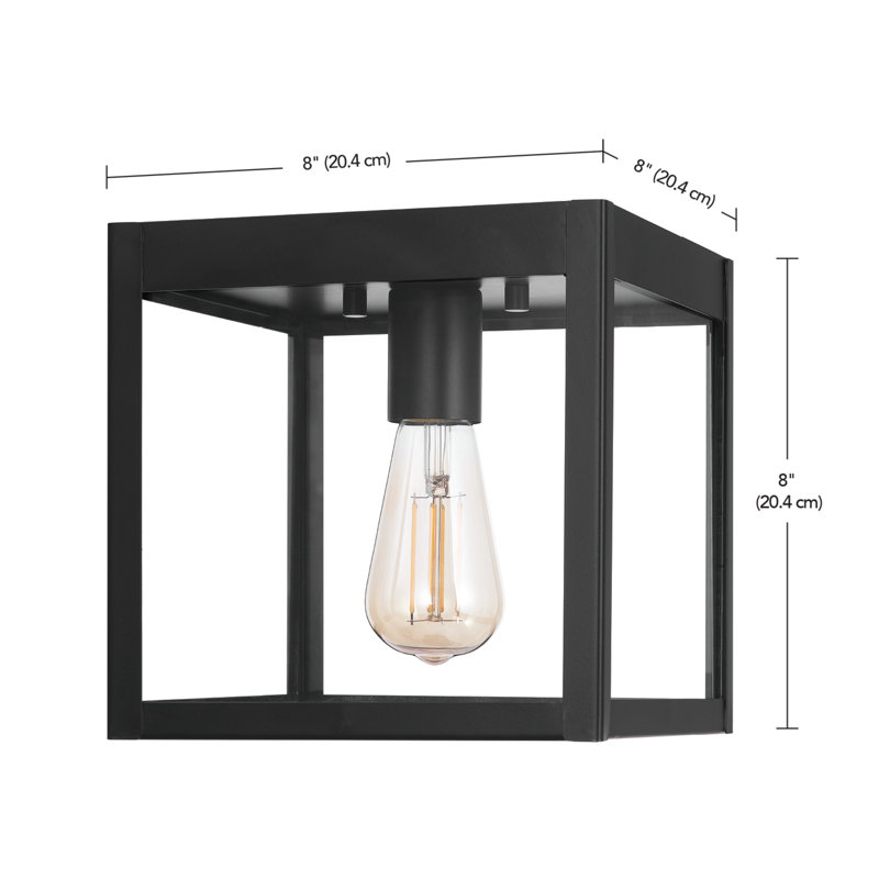 Ladontae Matte Black 1 - Bulb Outdoor Flush Mount