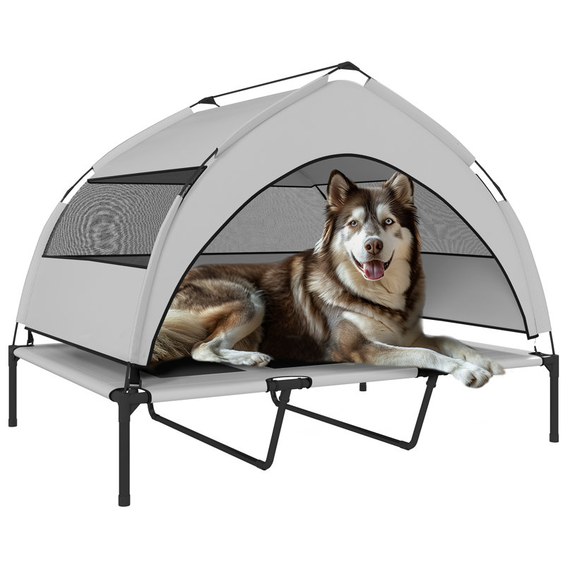 Lit surélevé pour chien, lit surélevé portatif pour animal de compagnie avec auvent, sac