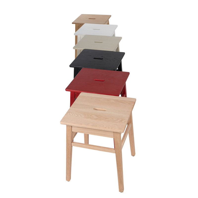 Arlean Solid Wood Accent Stool, Red