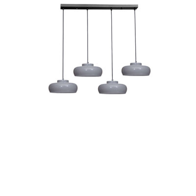 Adjustable Metal Chandelier, Grey & Black, Ø9.8 x 5.1 inches | Height: 8.3 to 27.6 inches | 4 x E27 Socket, Max 40W | Stylish Lighting for Living Room, Dining Room, & Entryway | Durable IP20 Rated Design