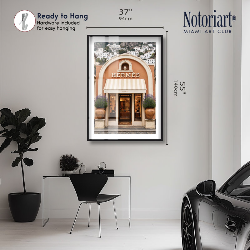 Décoration murale pour salon « Citrus Glam Storefront VI » par Notoriart, cadre noir, 36 x 54, H 55 po x l 37 po, Black Frame