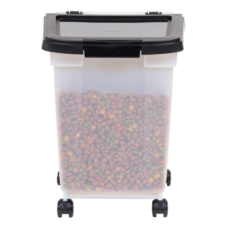 Clear Black 25 lb Airtight Plastic Pet Food Container