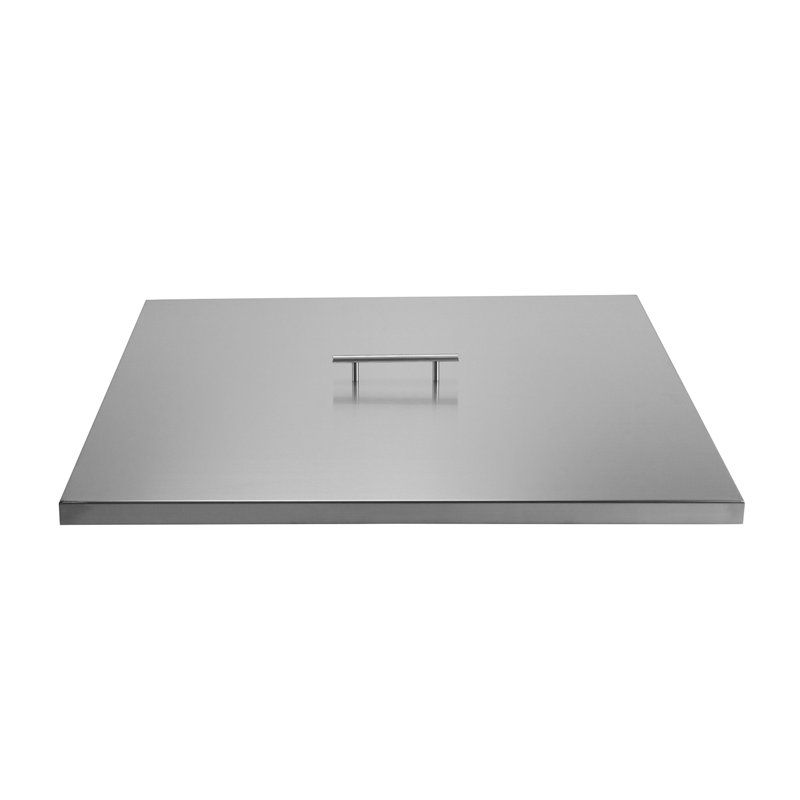 Couvercle de foyer en acier inoxydable pour foyers carrés, H 1,5 po x l 27 po x P 27 po