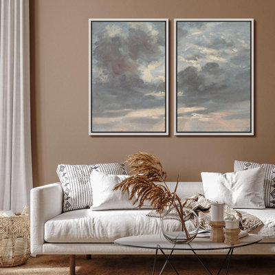 Clouds " Ethereal Skies Pair Of Captivating Cloudscape " 2 - Pieces