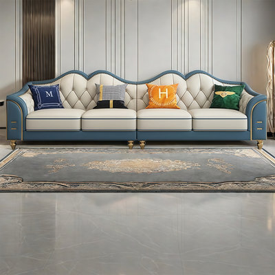 American light luxury simple straight row sofa