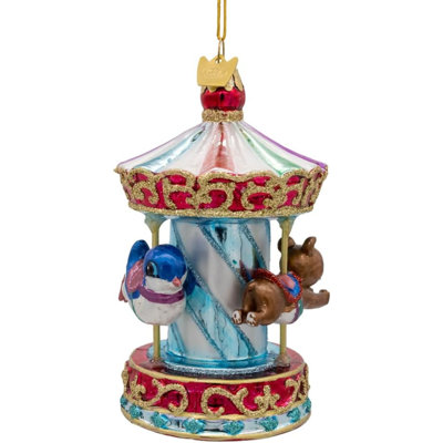 Ornement de carrousel pour enfants en verre Kurt Adler Noble Gems, 12,7 cm