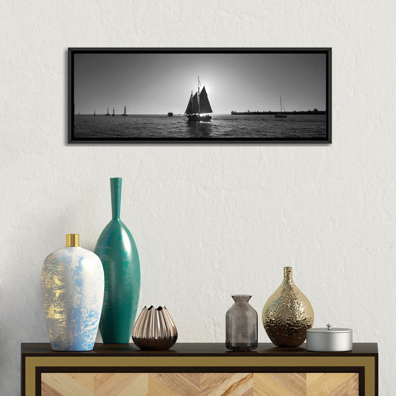 Voilier, key west, floride, états-unis-impression panoramique sur toile tendue, H 12 po x l 36 po x P 1,5 po