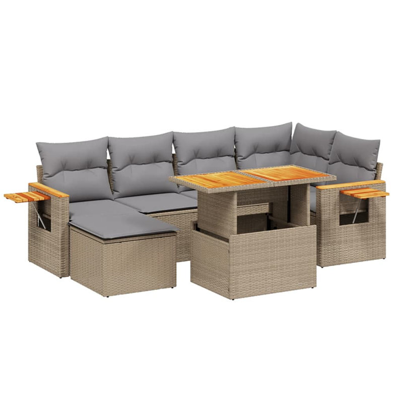  Ensemble de canapé de jardin beige