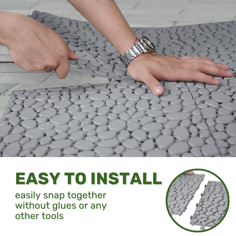 12.2 L x 12.2 W Interlocking Deck, Gray