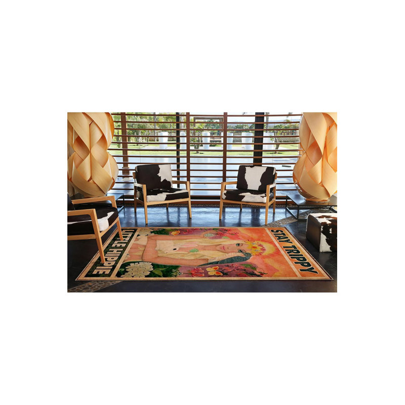 Tapis décoratif lavable à la machine Bird and Beautiful, Tapis de couloir 3 pi 3 po x 6 pi 7 po inclus