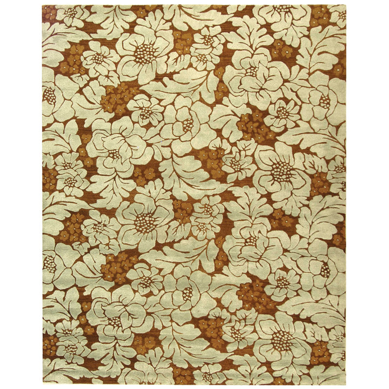 Soho Hand Tufted Wool & Viscose Floral Rug, Rectangle 3'6" x 5'6"