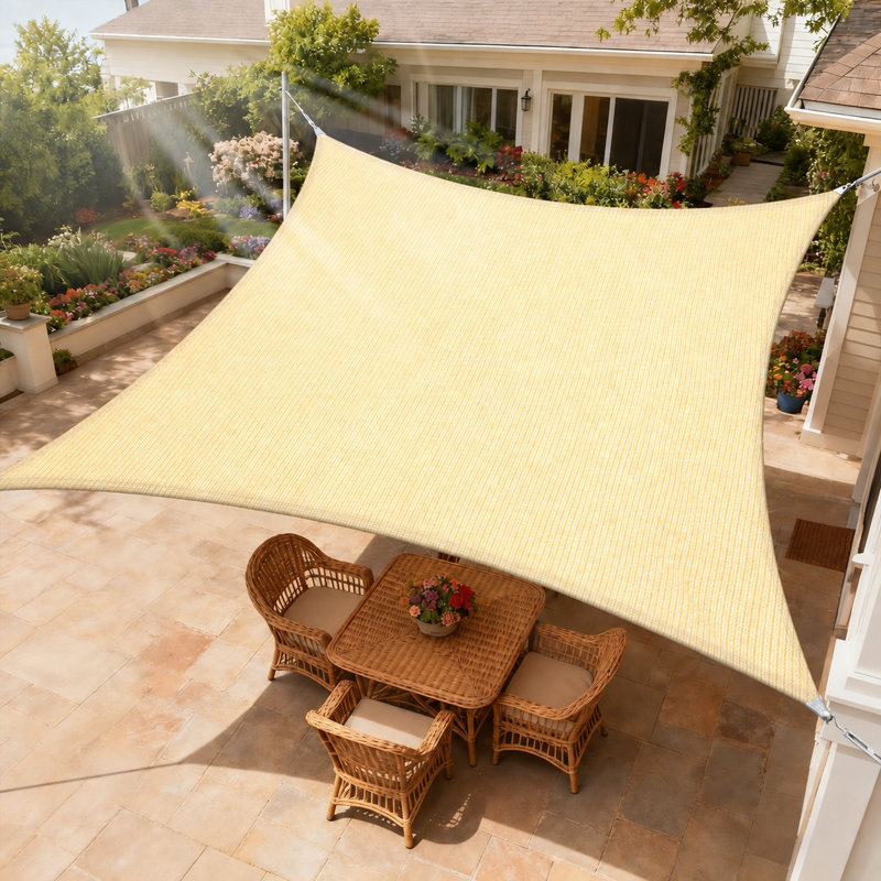 Voile d'ombrage rectangulaire renforcé, 12 pi x 16 pi, Beige
