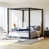Tissu blanc / cadre noir
