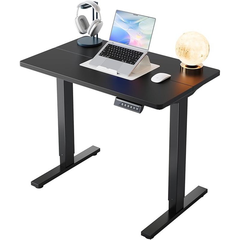 Height Adjustable Rectangle Standing Desk, 118cm H x 80cm W x 48cm D, Black