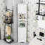 Armoire de salle de bain élégante de coin avec tablettes réglables et armoire de rangement Castellane-512098642