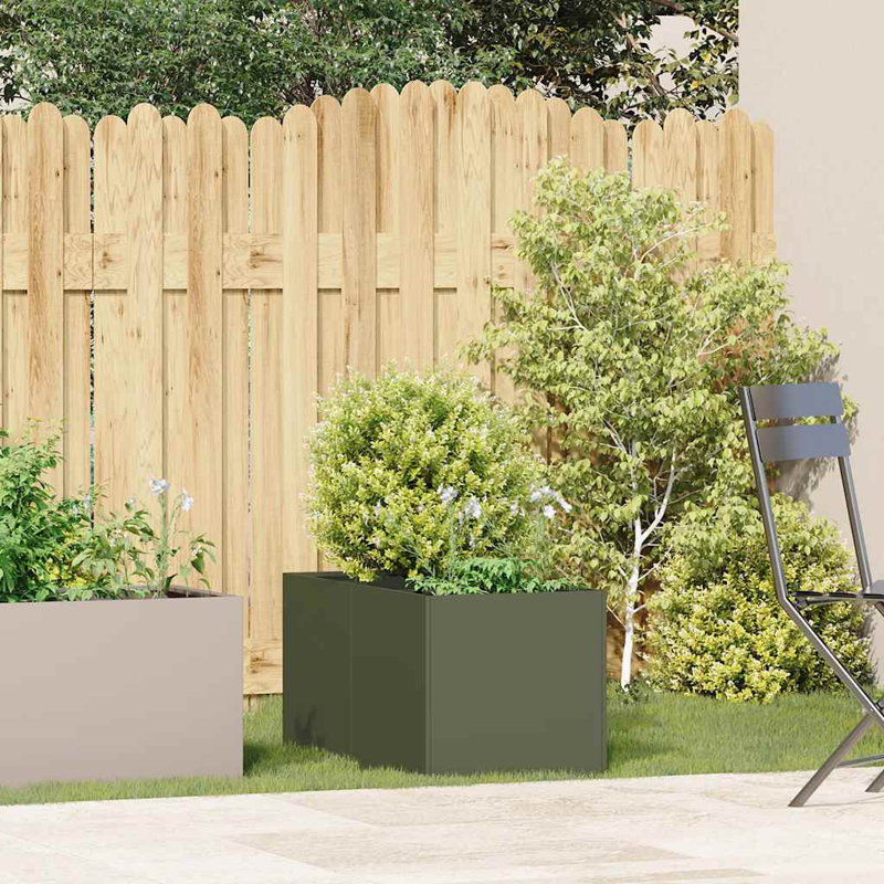 Planter Box, Olive Green, 40cm H x 80cm W x 40cm D
