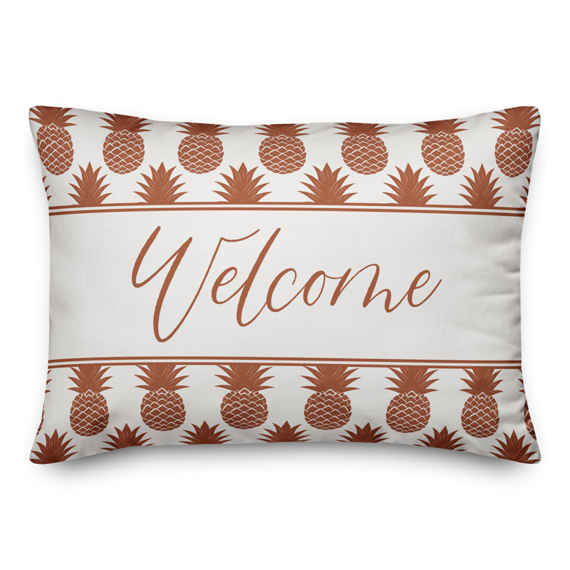 Geometric Outdoor Reversible Throw Pillow, Orange