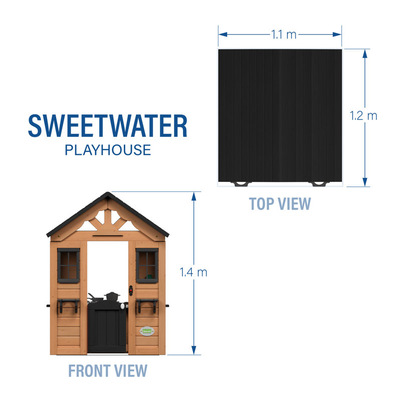 Backyard Discovery Sweetwater 100% Cedar Wood Outdoor Garden Playhouse with Kitchen Accessories & Easy Assembly