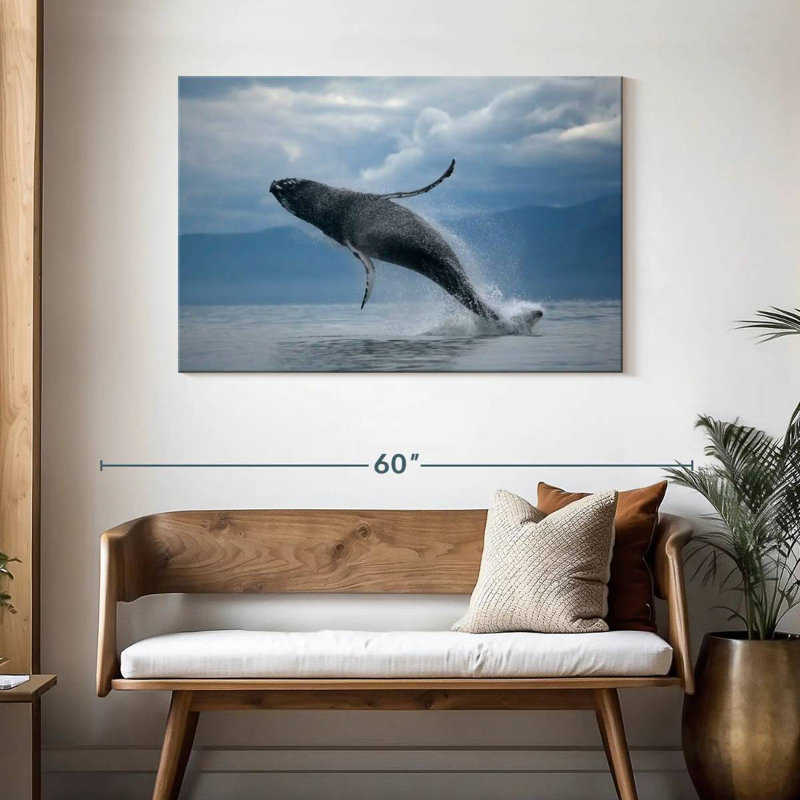 Brampt Breaching Humpback Whale, 30" H x 45" W