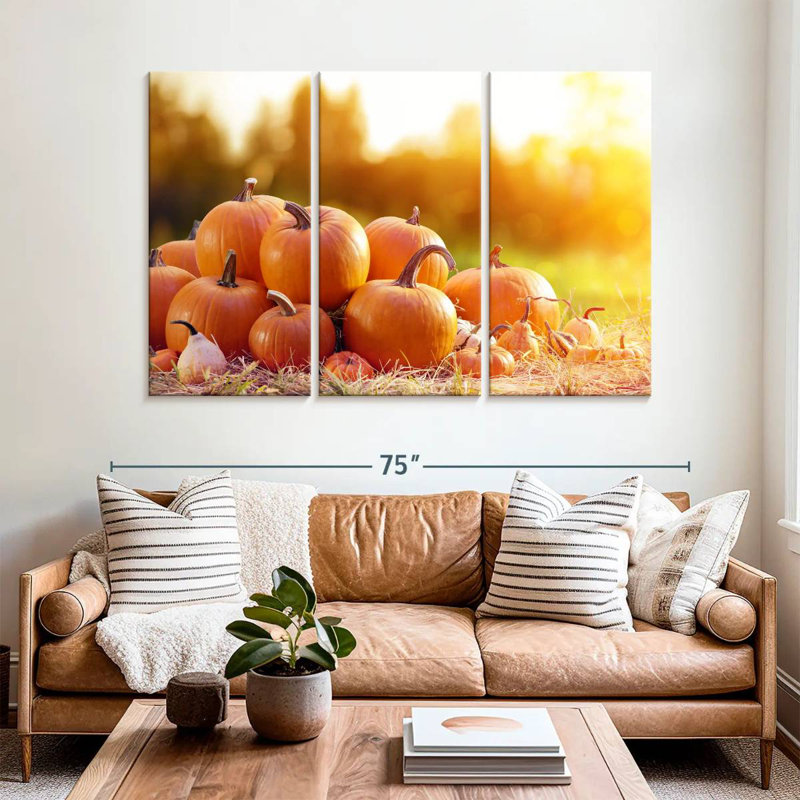 Yarlin Harvest Of Pumpkins, 42" H x 65" W