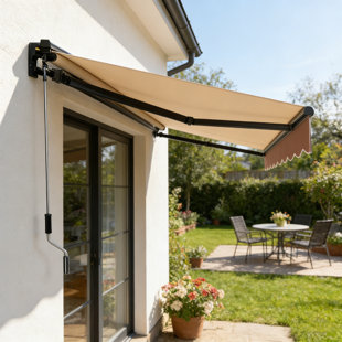 Retractable Patio Awning with Polyester Cover ,Door Canopy,Window Awning,Freestanding Awning