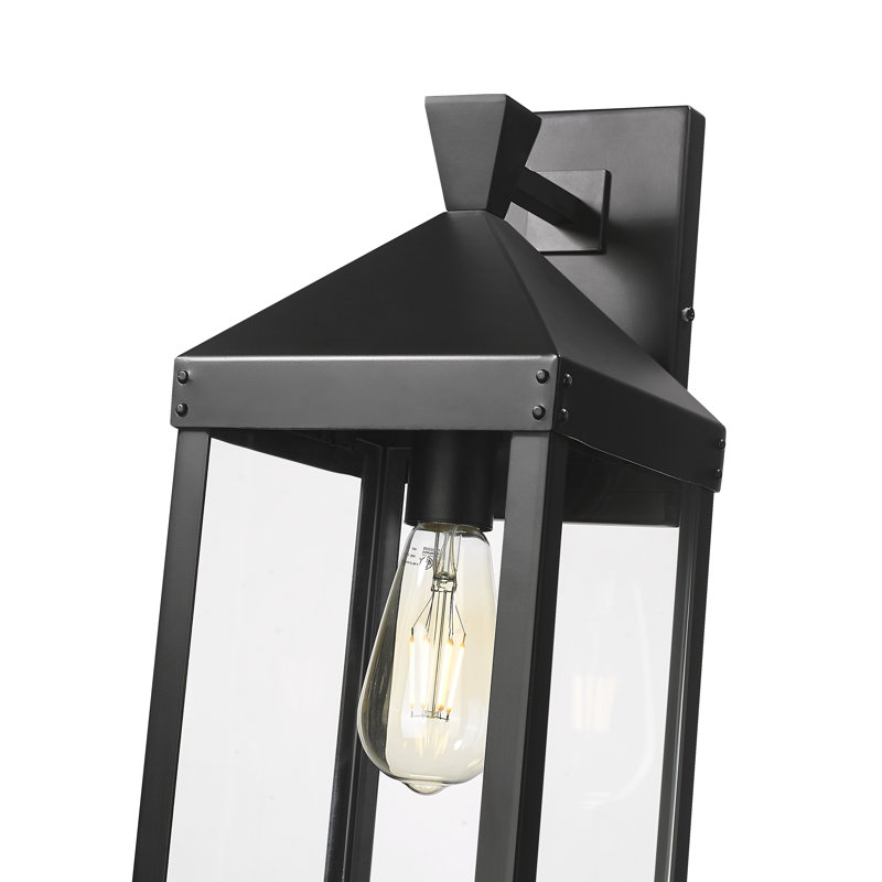 Blankenship 1-Light Outdoor Wall Sconce - Painted Black, 21.75" H x 7.25" W x 8.25" D