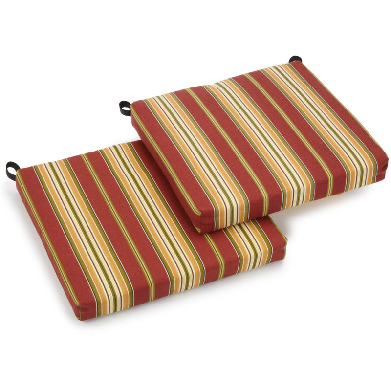 Indoor/Outdoor Adirondack Chair Cushion, 3" H x 20" W x 19" D, Brown/Yellow