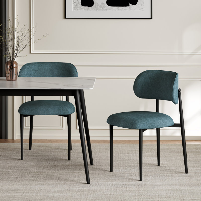  Ensemble de 2 chaises de salle à manger rembourrées Modern, Sarcelle