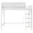 Queen Loft Bed with Ladder and Storage Shelves, Metal High Loft Bed for Kids and Teens, White-359209904-359209911