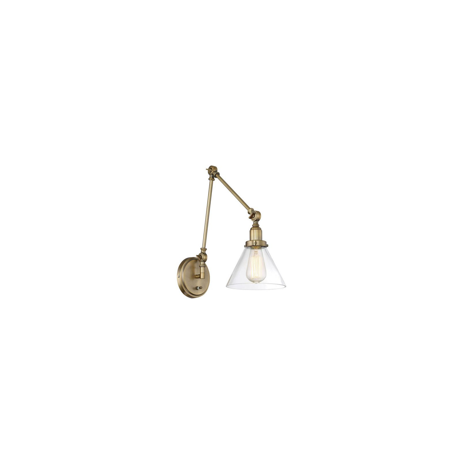 Catalina 1-Light Plug-in Swing Arm Wall Sconce, Brass