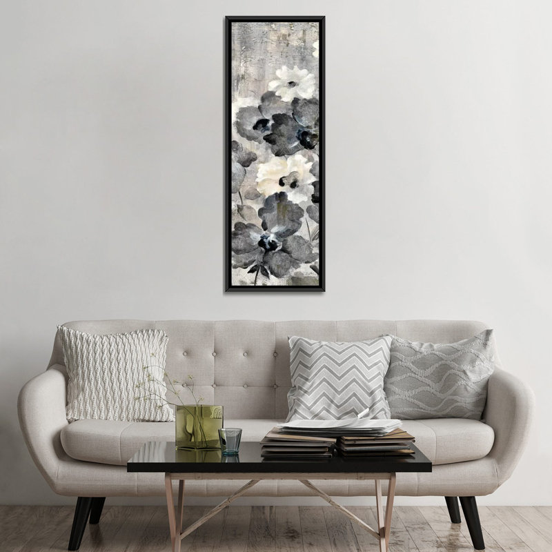 « crystal raindropss panel i », reproduction d’art sur toile, H 48 po x l 16 po x P 1,5 po, Toile avec cadre noir