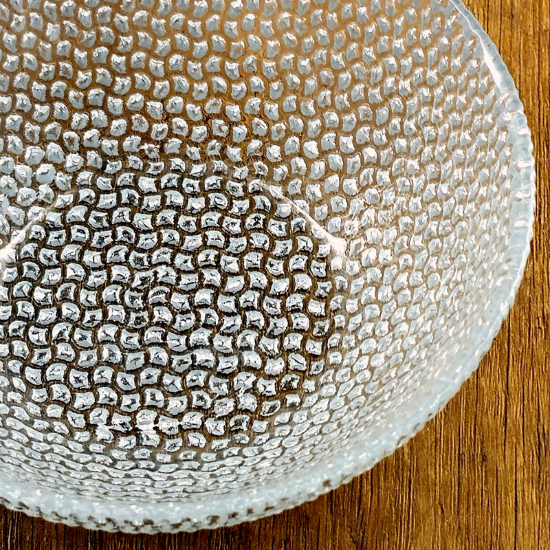 Bol latéral en verre doré Ocer, Argent