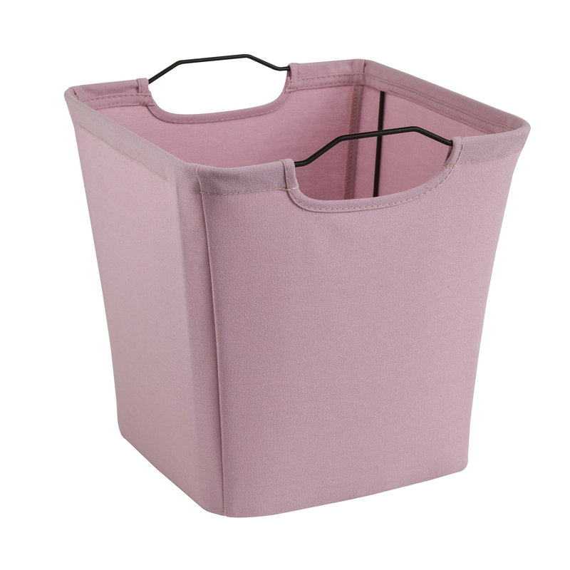Cubeicals Wire Frame Handle Storage Bin, Light Pink