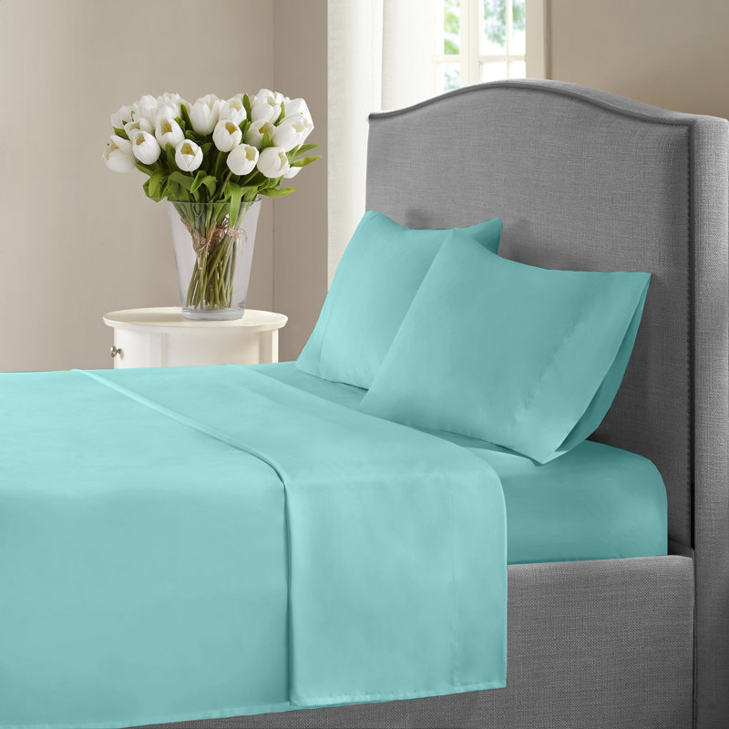 Monte Carlo Egyptian Cotton Sheet Set, Aqua, California King
