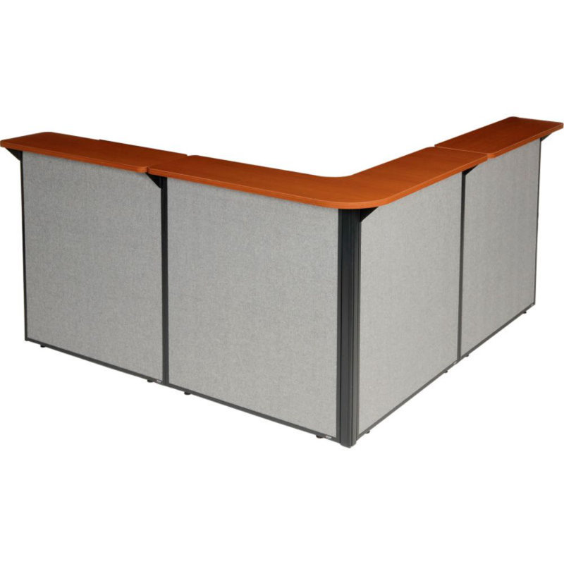 L-Shaped Synthetic Laminate Reception Desk, Grey