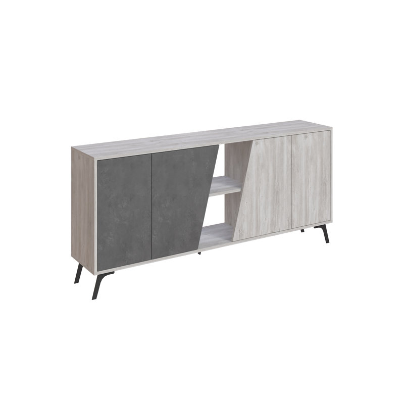 FIONA CONSOLE 180 - RETRO GREY - CARRARA, White/Grey
