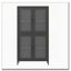 Classic Metal Storage Display Cabinet with Begonia Flower Tempered Glass